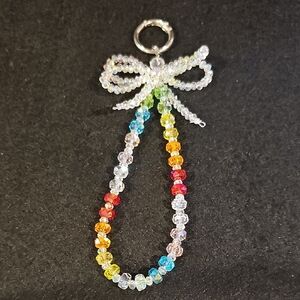 Colorful Beaded Bow Keychain